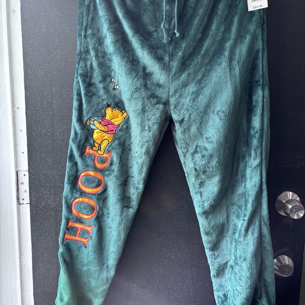 Kohl's Green Plush Winnie the Pooh Jogger Pants